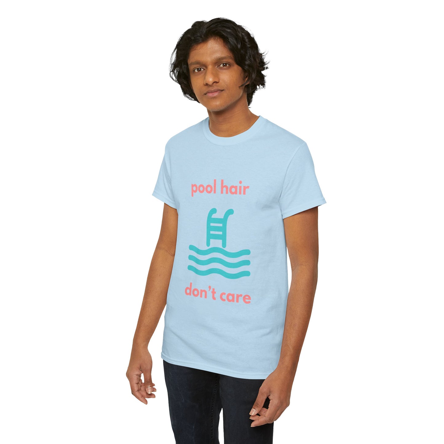 Unisex Heavy Cotton Tee - Pool Hair, Don't Care