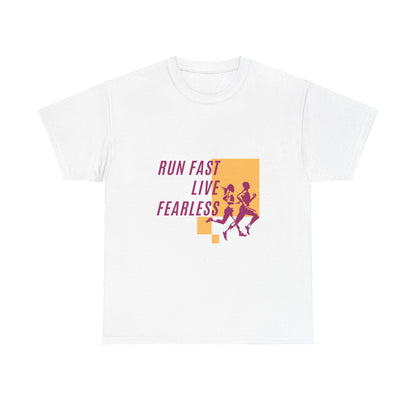 Unisex Heavy Cotton Tee - Run Fast, Live Fearless