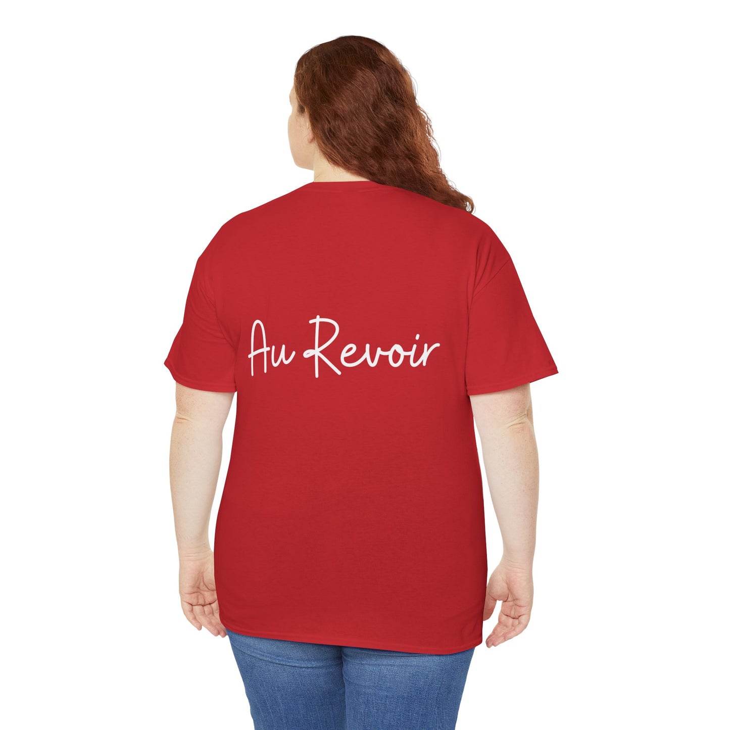 "Bonjour" & "Au Revoir" (French Greetings) Unisex Heavy Cotton Tee