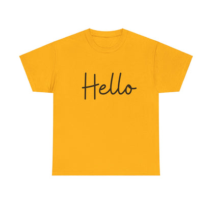 "Hello" (English Greeting) Unisex Heavy Cotton Tee