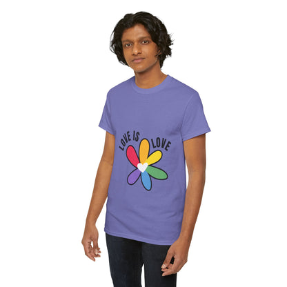 Unisex Heavy Cotton Tee - Rainbow Flower