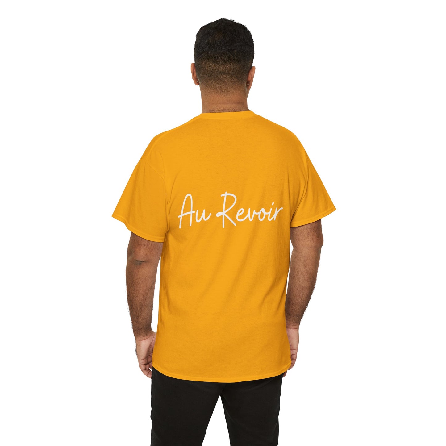 "Bonjour" & "Au Revoir" (French Greetings) Unisex Heavy Cotton Tee