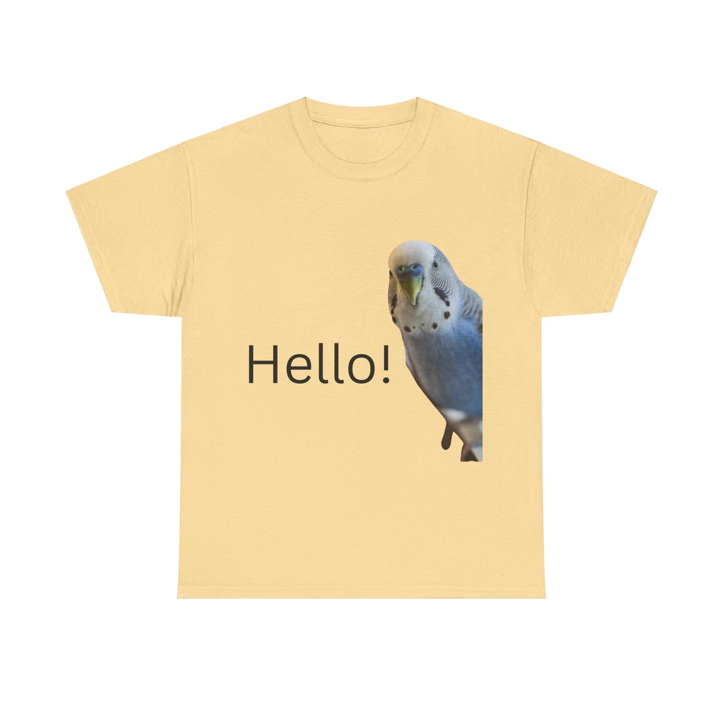 Hello Budgie T-shirt for Budgie lovers and bird enthusiasts.