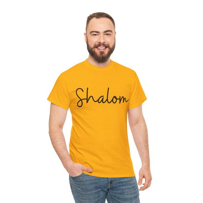 "Shalom" (Hebrew Greeting) Unisex Heavy Cotton Tee