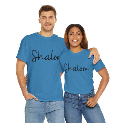 "Shalom" (Hebrew Greeting) Unisex Heavy Cotton Tee