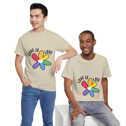 Unisex Heavy Cotton Tee - Rainbow Flower