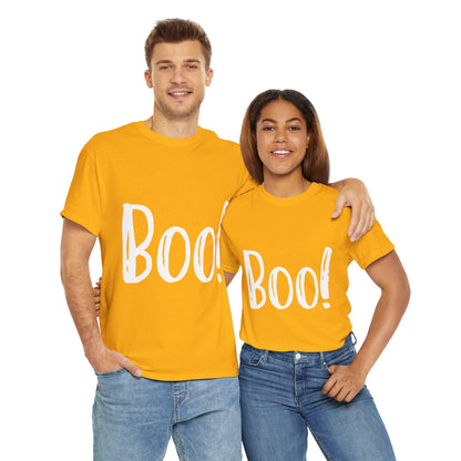 Unisex Heavy Cotton Tee - Boo White Print