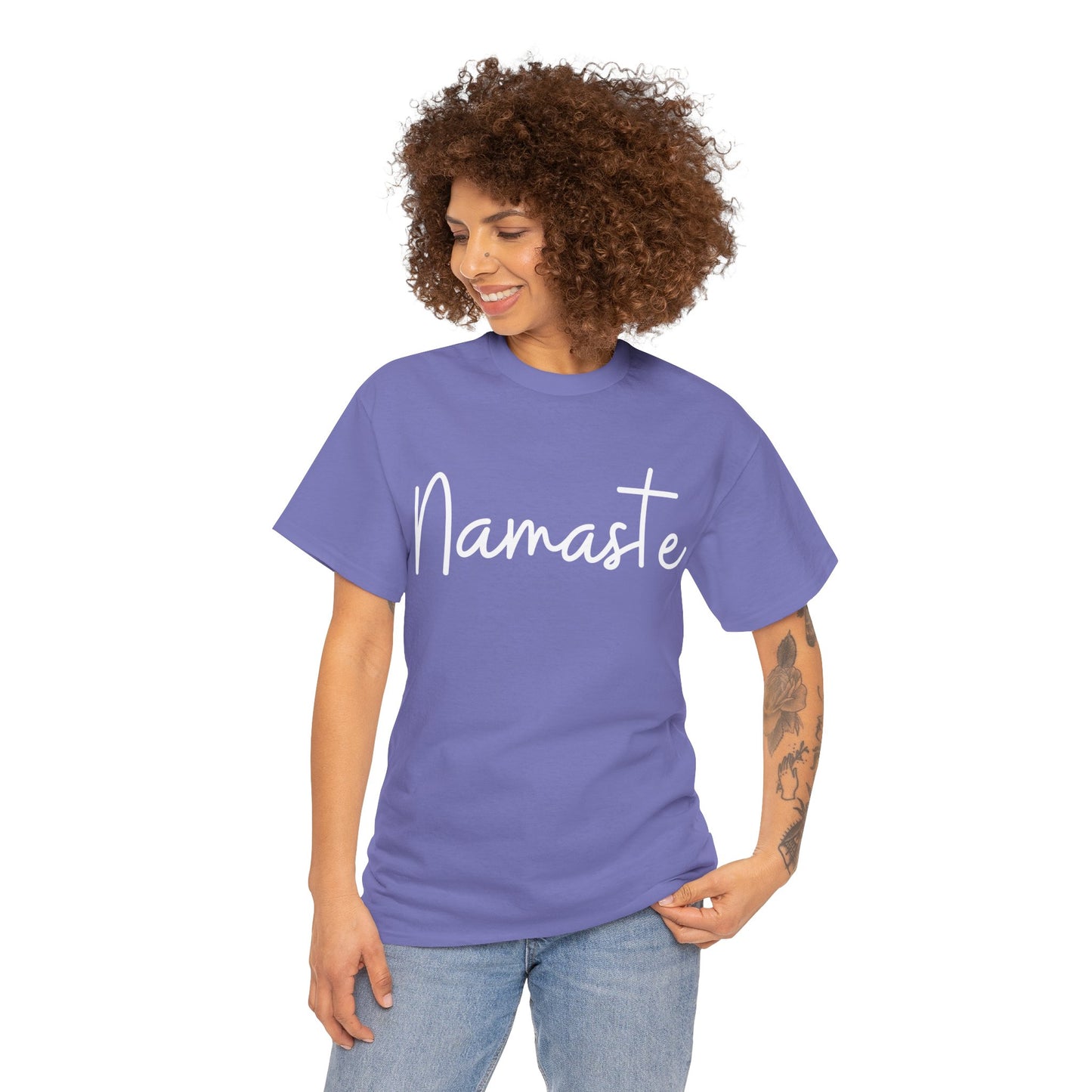 "Namaste" & "Namaste" (Hindi Greetings) Unisex Heavy Cotton Tee