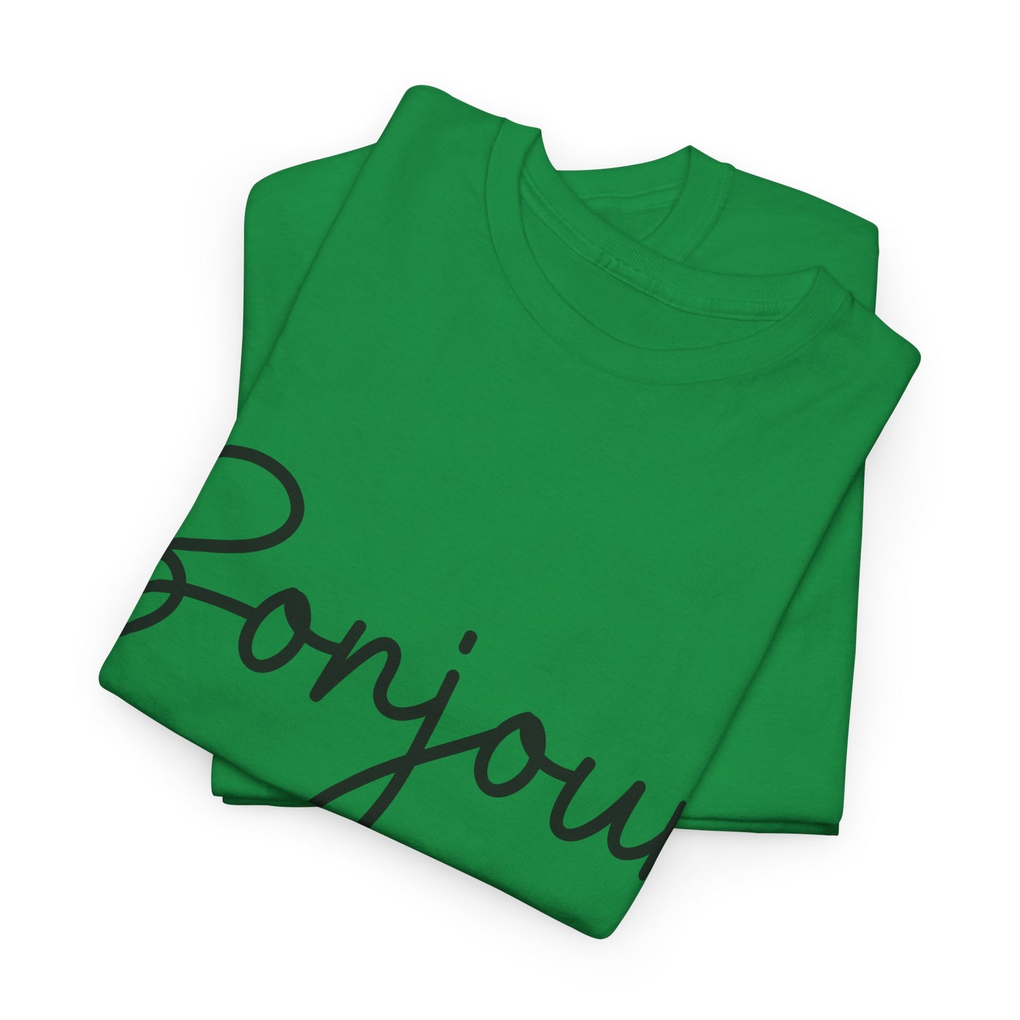 "Bonjour" (French Greeting) Unisex Heavy Cotton Tee