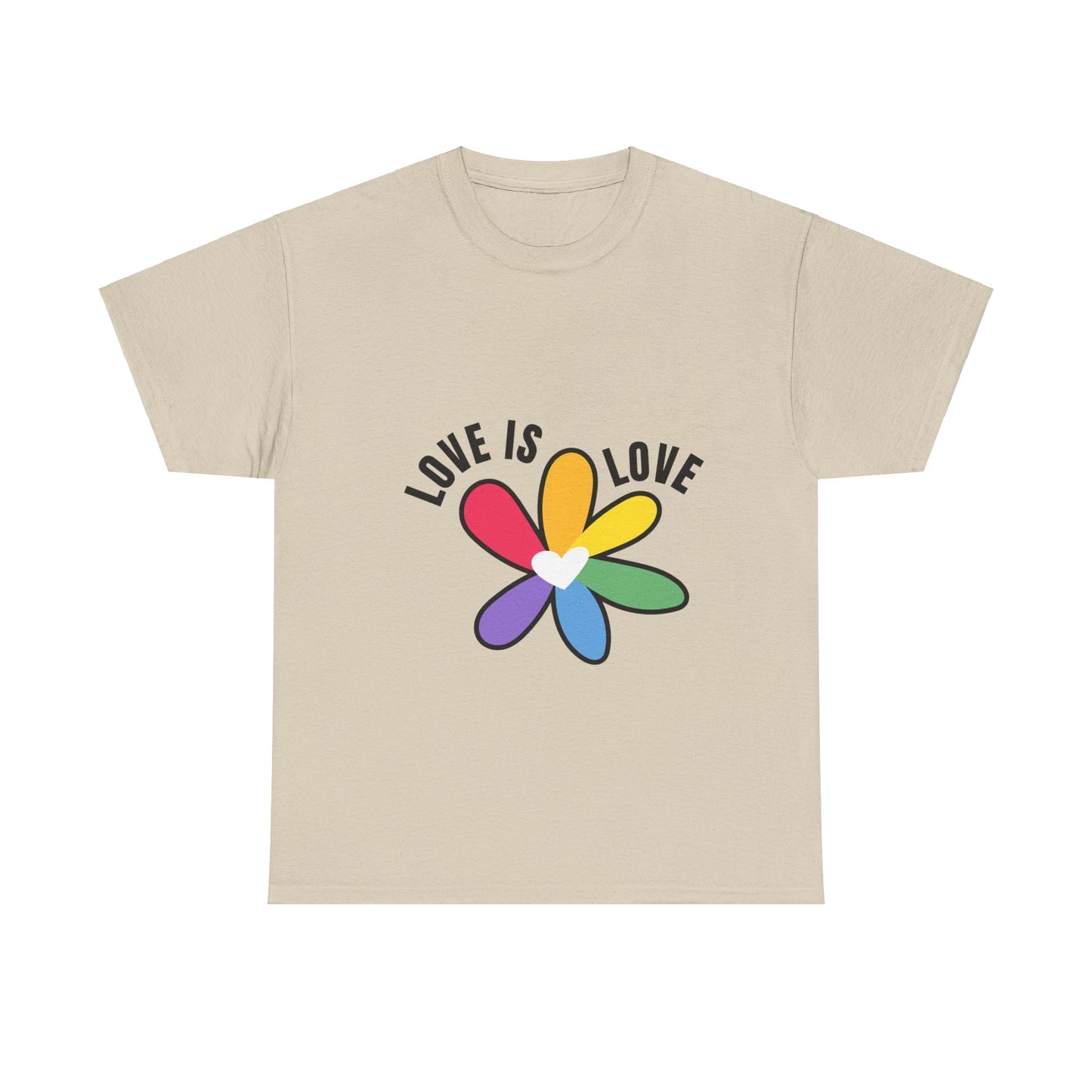 Unisex Heavy Cotton Tee - Rainbow Flower