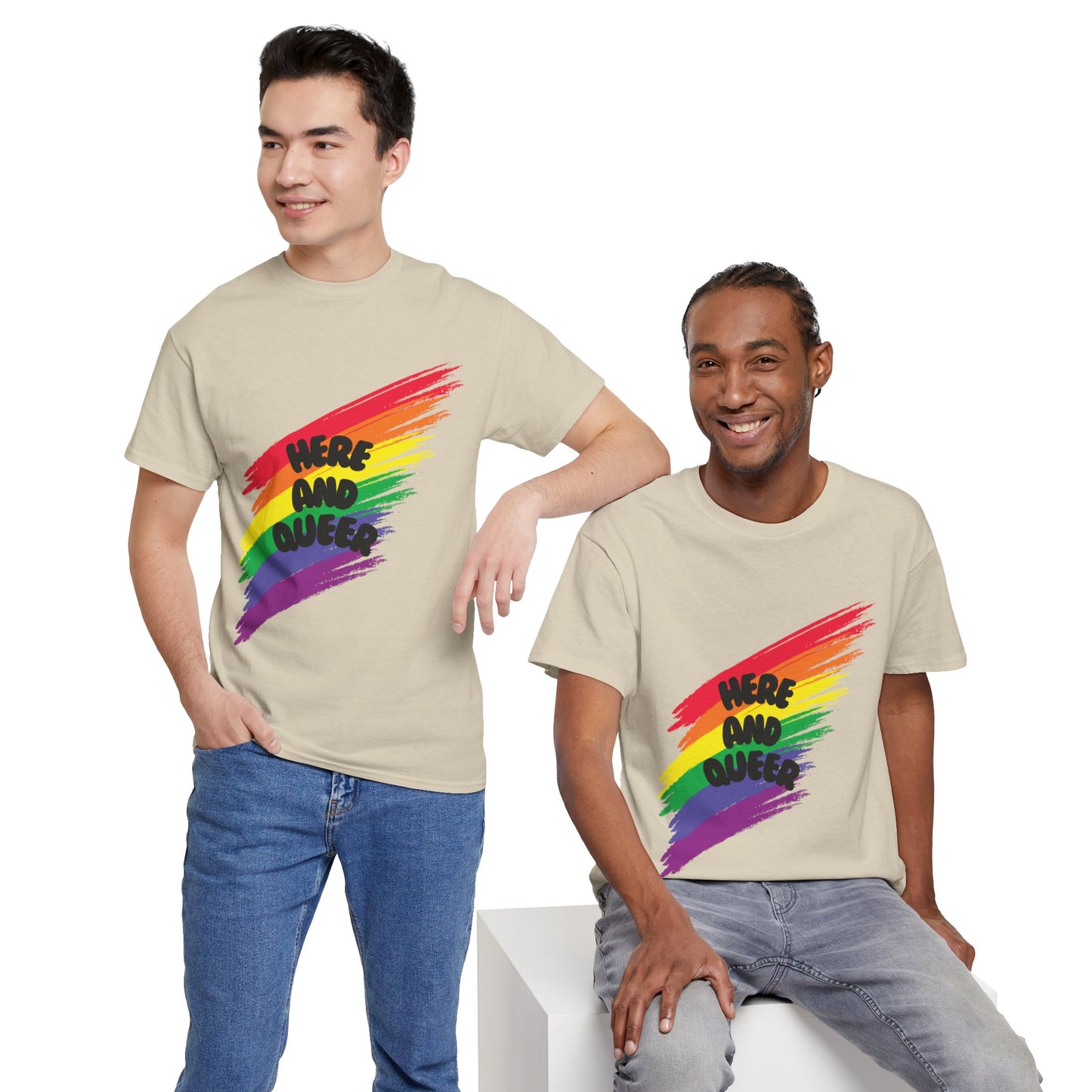 Unisex Heavy Cotton Tee - Here And Queer