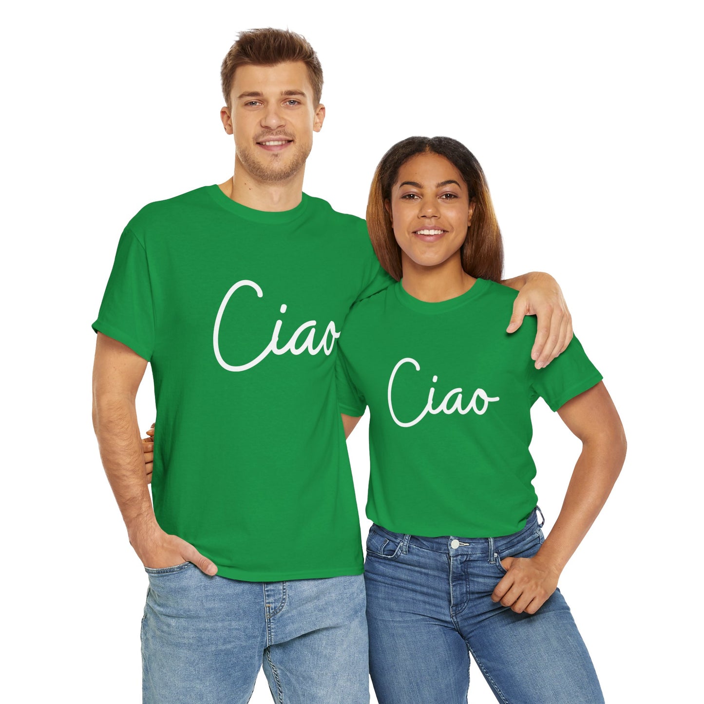 "Ciao" & "Arrivederci" (Italian Greetings) Unisex Heavy Cotton Tee