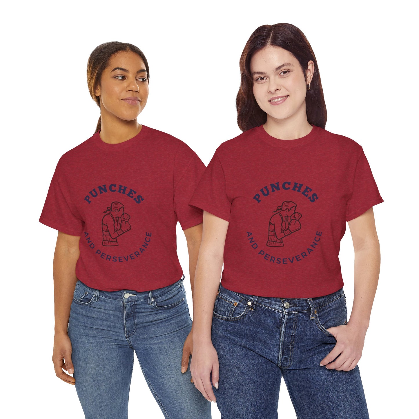 Unisex Heavy Cotton Tee - Punches And Perseverance Woman