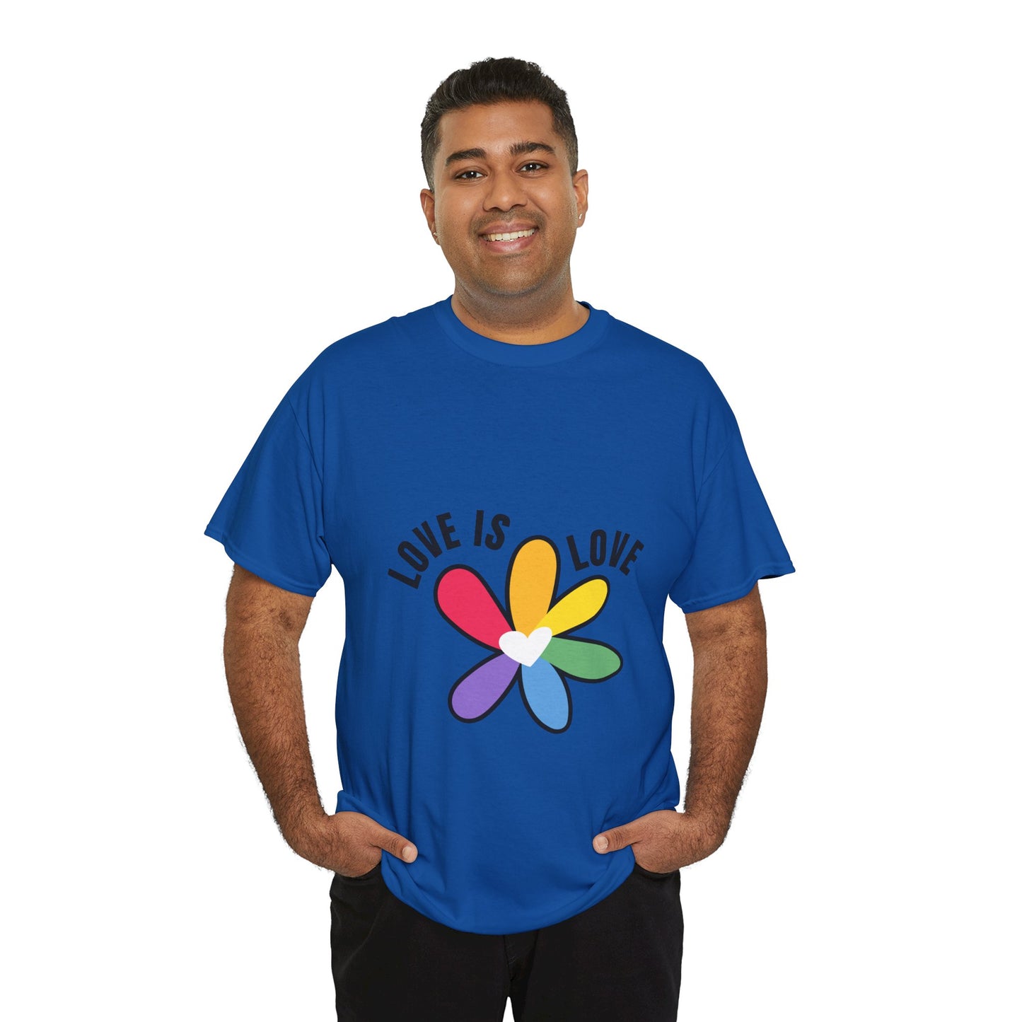 Unisex Heavy Cotton Tee - Rainbow Flower