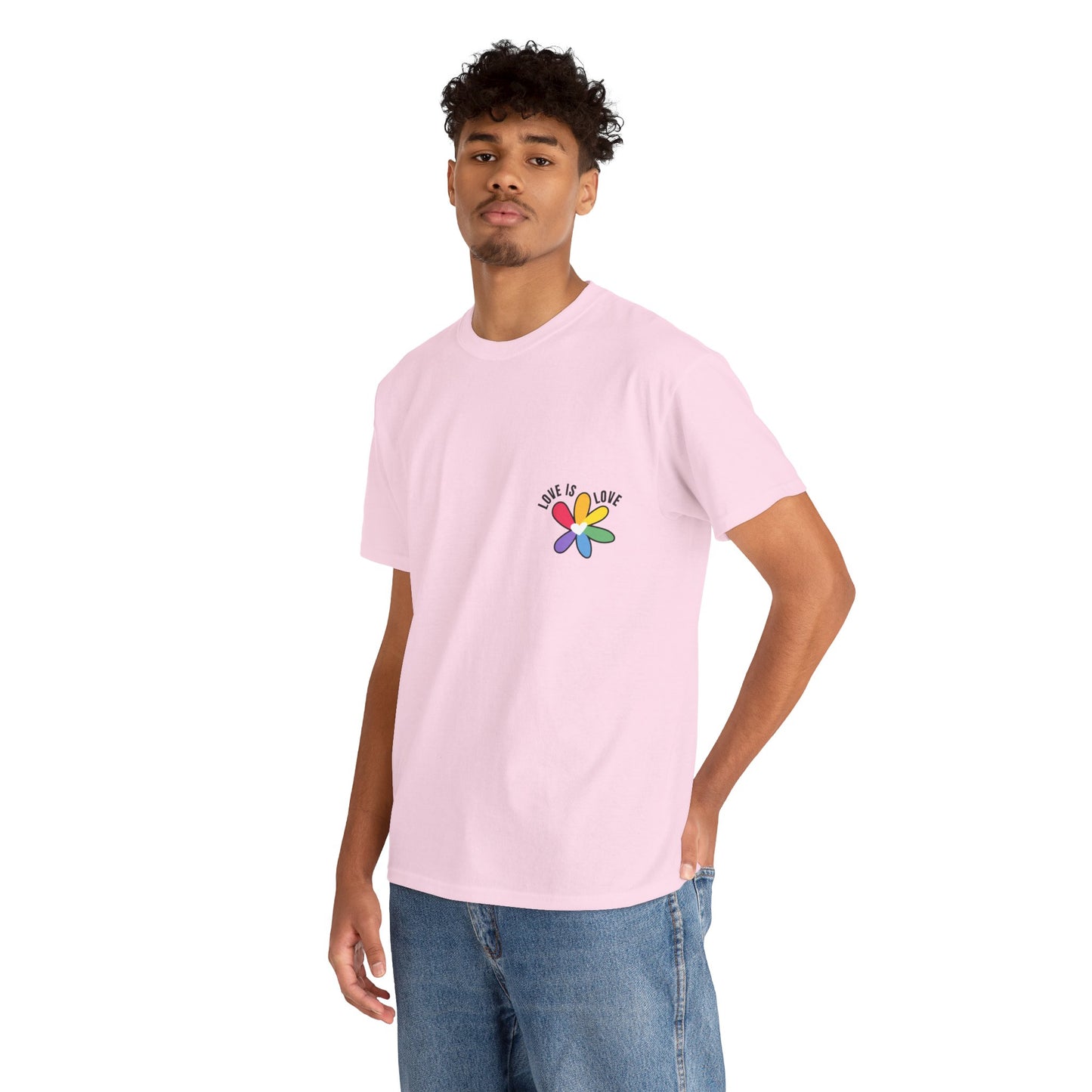 Unisex Heavy Cotton Tee - Rainbow Flower Mini