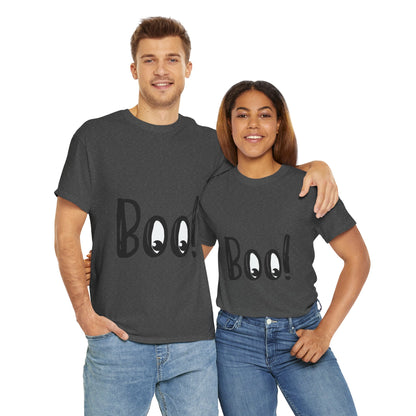 Unisex Heavy Cotton Tee - Boo Black Print