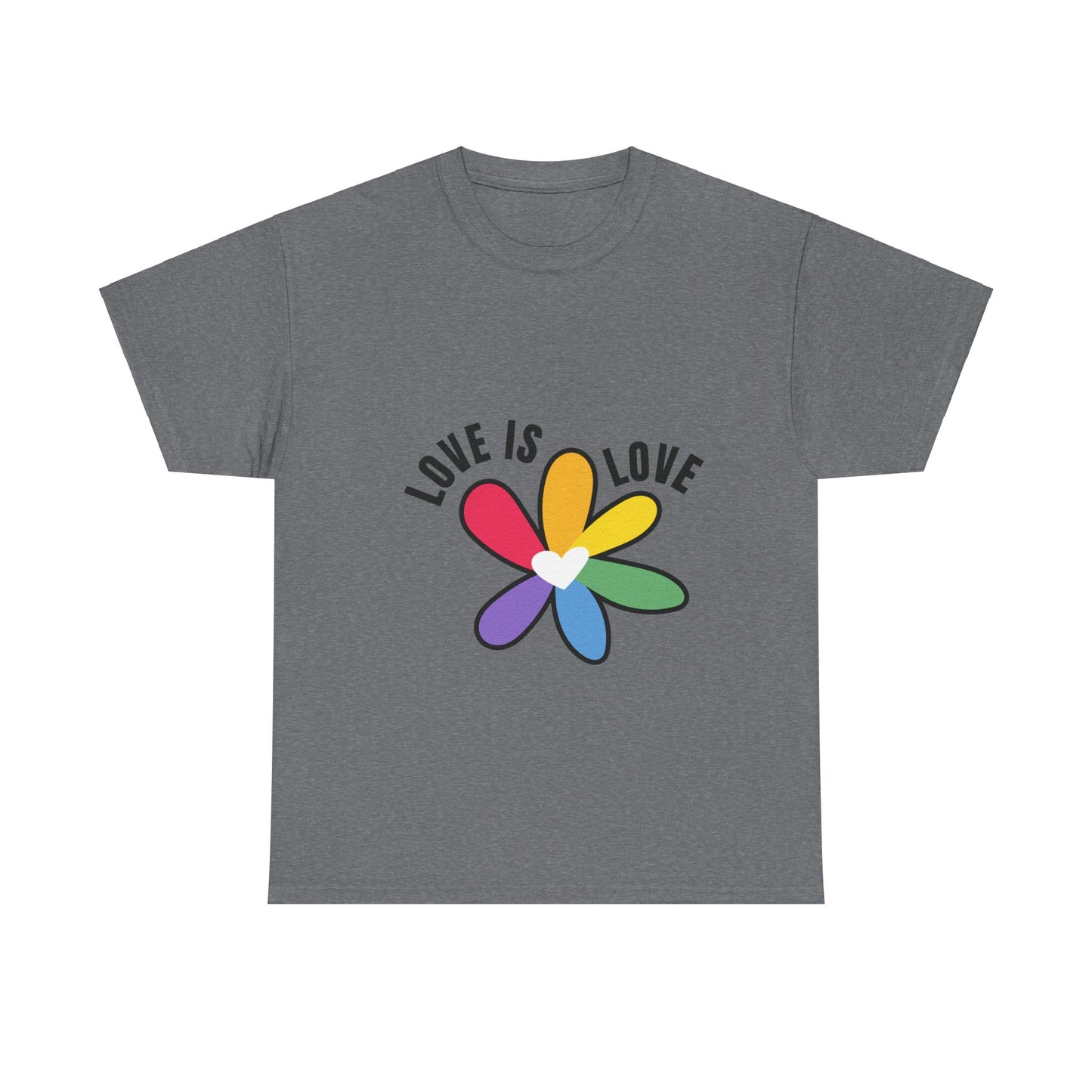 Unisex Heavy Cotton Tee - Rainbow Flower