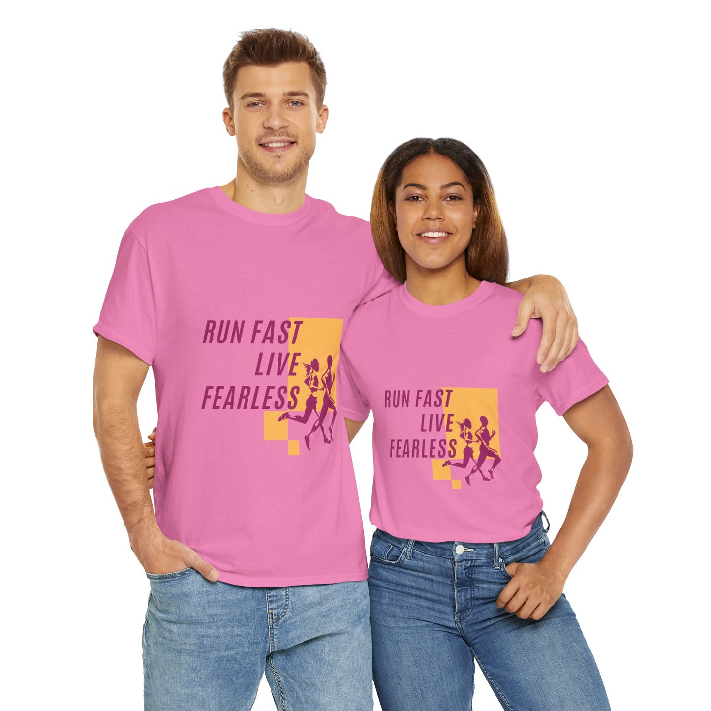 Unisex Heavy Cotton Tee - Run Fast, Live Fearless