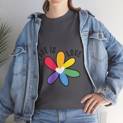 Unisex Heavy Cotton Tee - Rainbow Flower