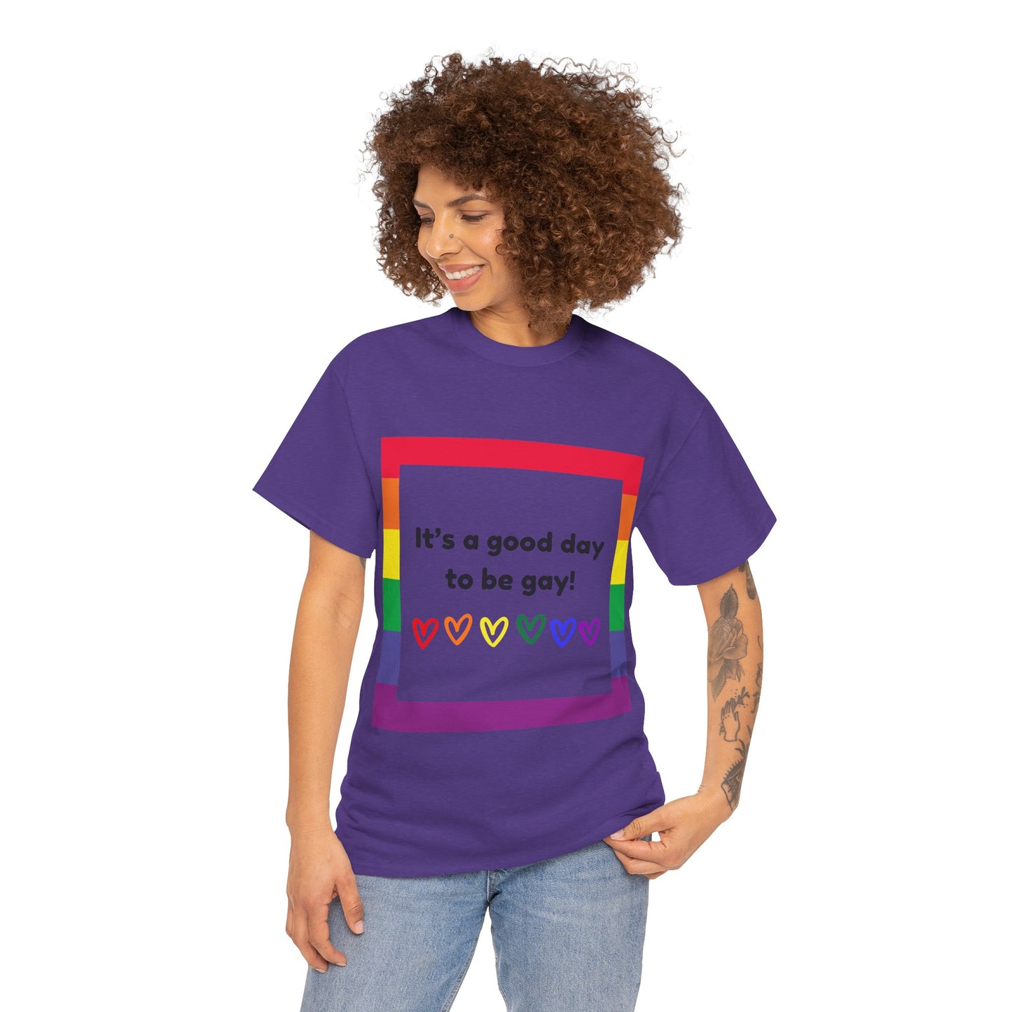 Unisex Heavy Cotton Tee - Good Day To Be Gay