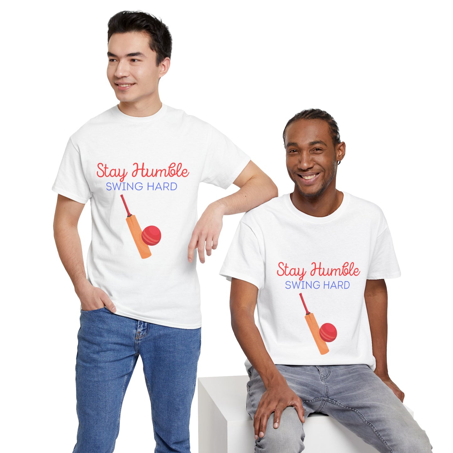 Unisex Heavy Cotton Tee - Stay Humble, Swing Hard