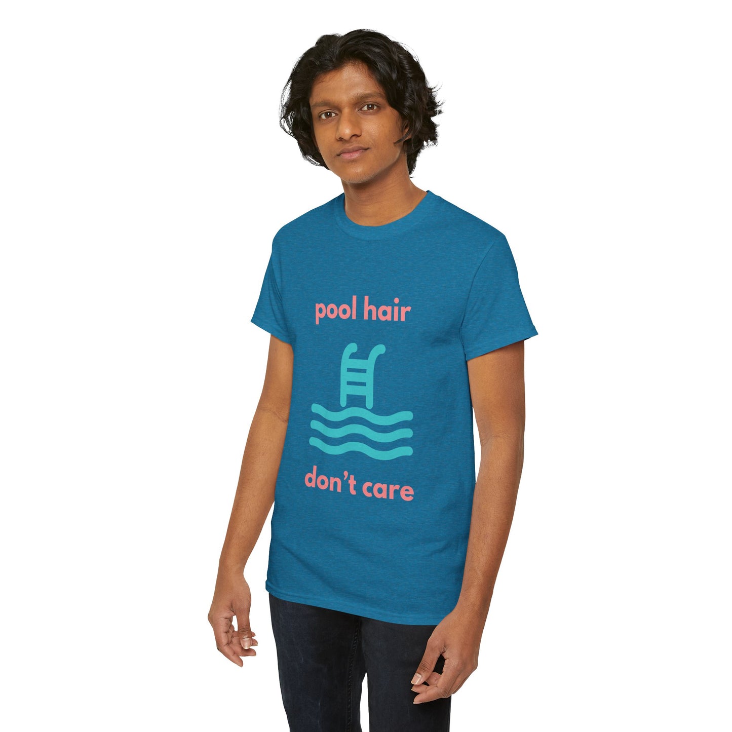 Unisex Heavy Cotton Tee - Pool Hair, Don't Care