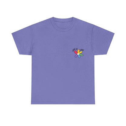 Unisex Heavy Cotton Tee - Rainbow Flower Mini