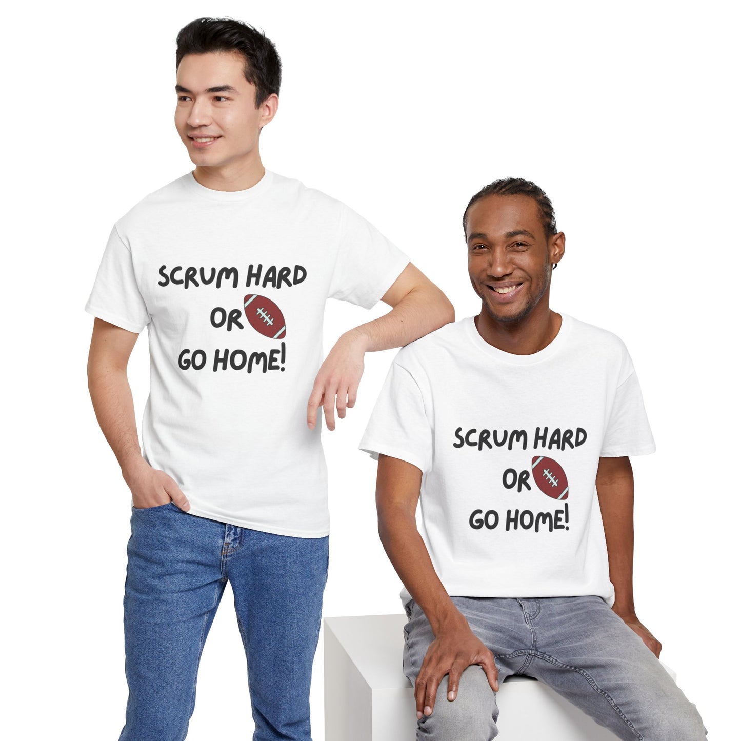 Unisex Heavy Cotton Tee - Scrum Hard Or Go Home