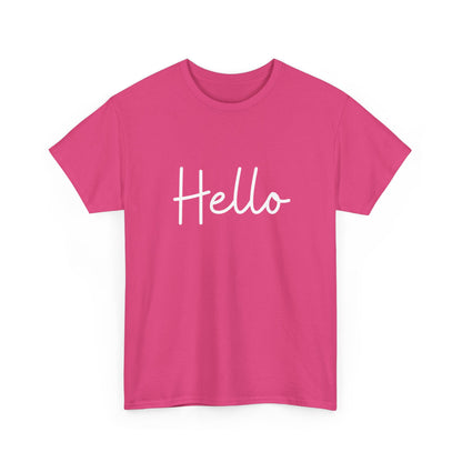 "Hello" (English Greeting) Unisex Heavy Cotton Tee