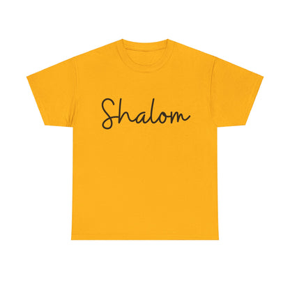 "Shalom" (Hebrew Greeting) Unisex Heavy Cotton Tee