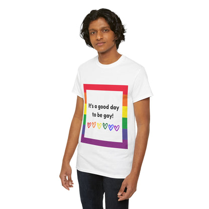 Unisex Heavy Cotton Tee - Good Day To Be Gay