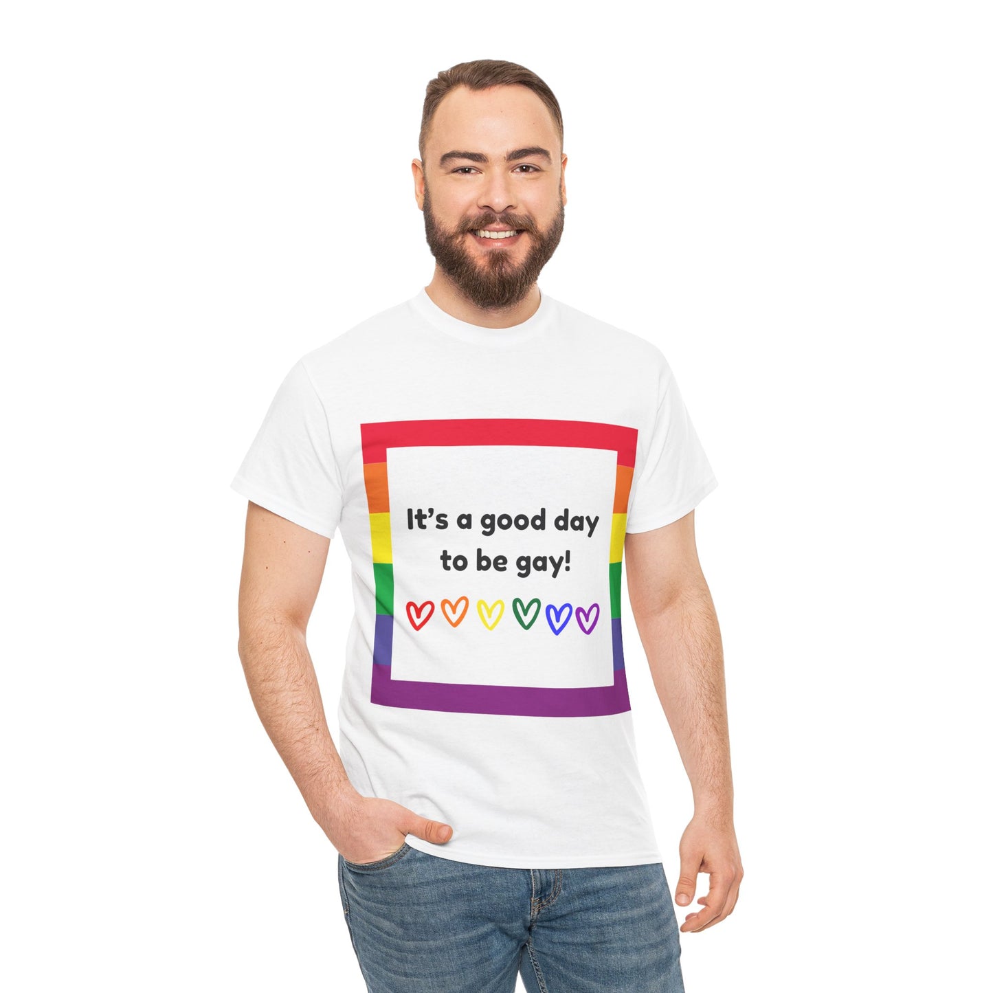 Unisex Heavy Cotton Tee - Good Day To Be Gay