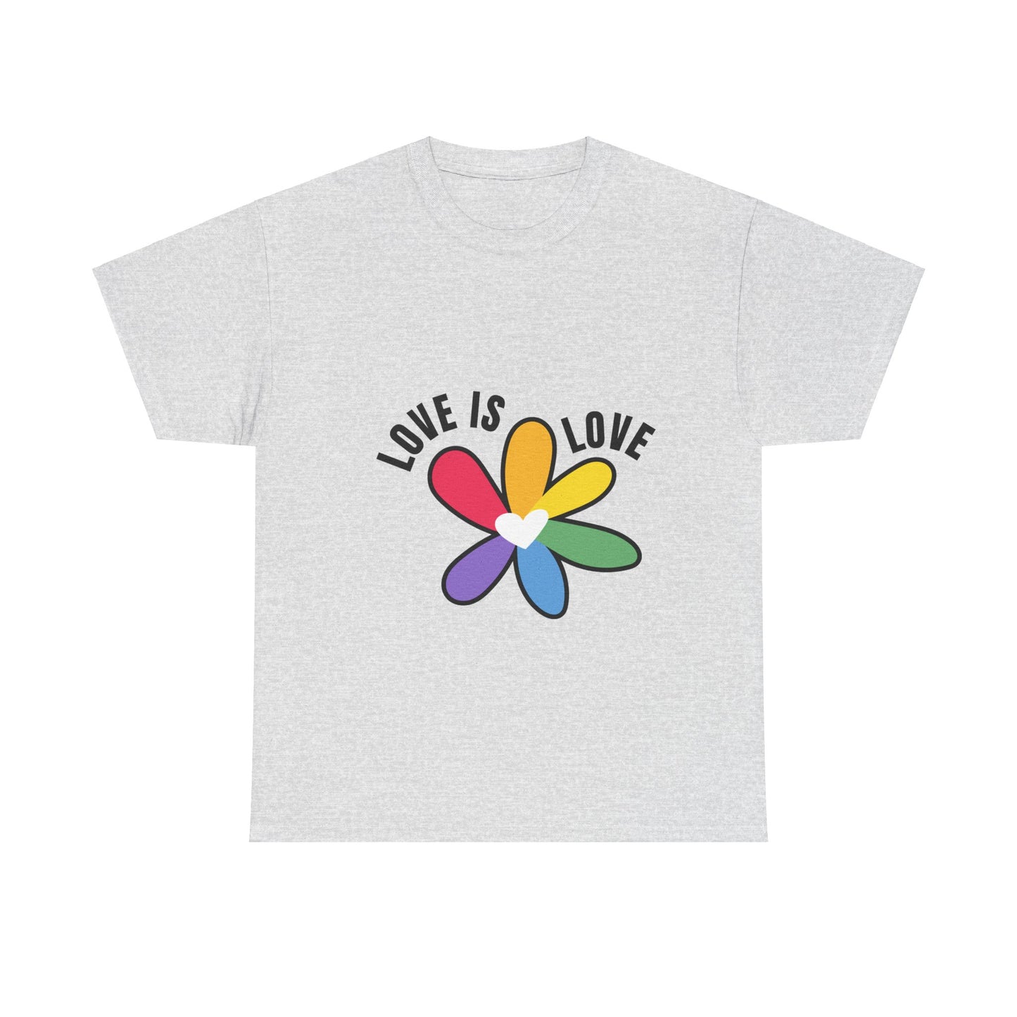 Unisex Heavy Cotton Tee - Rainbow Flower