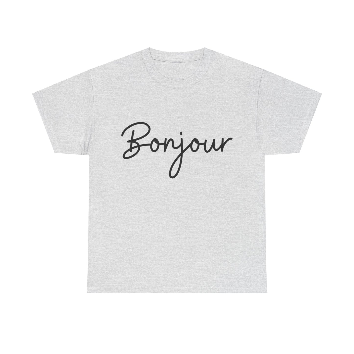 "Bonjour" (French Greeting) Unisex Heavy Cotton Tee