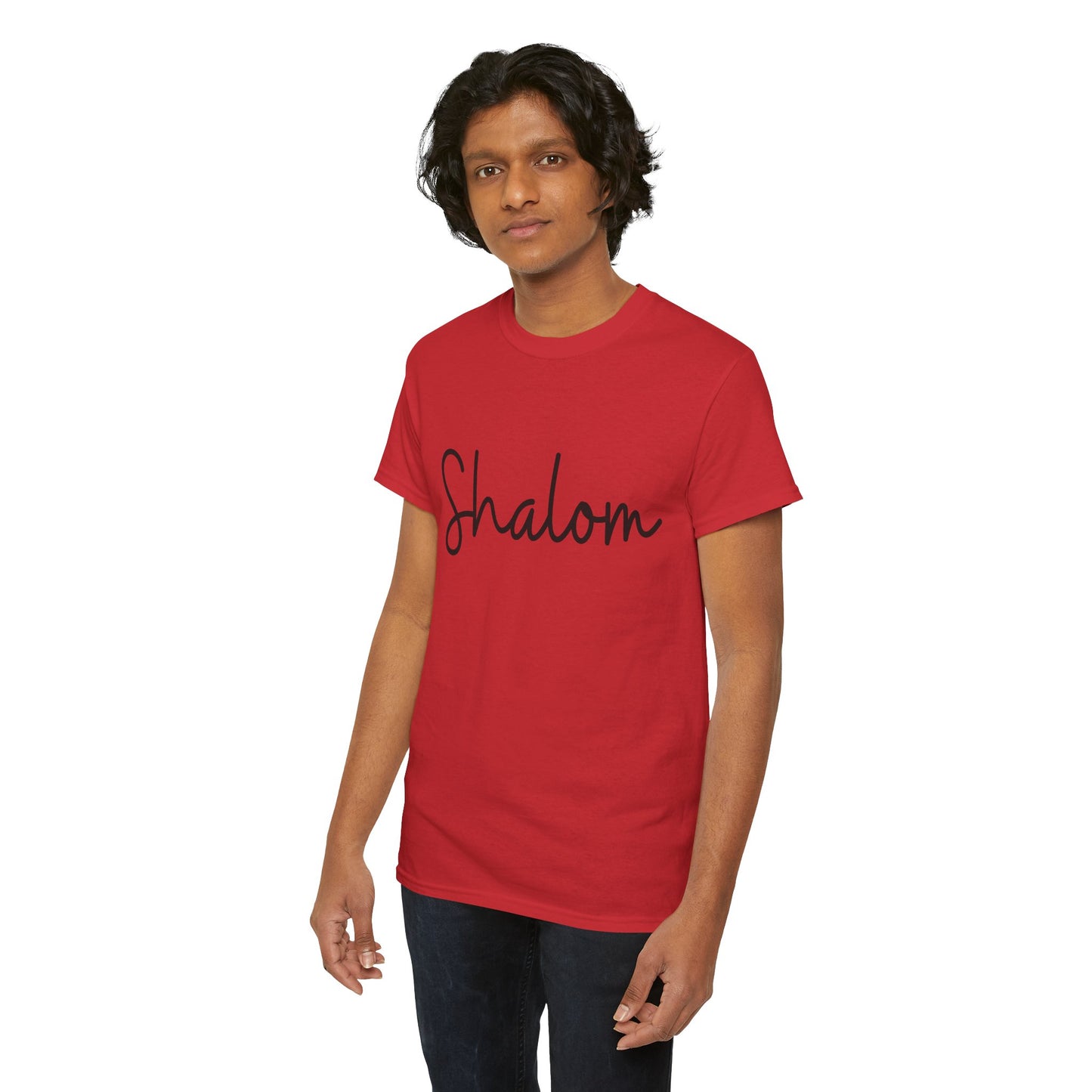 "Shalom" (Hebrew Greeting) Unisex Heavy Cotton Tee