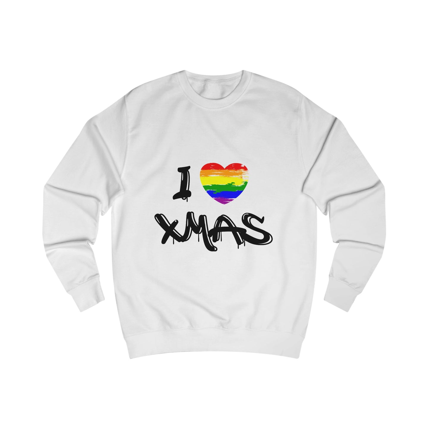 Rainbow Heart Grafitti Unisex Sweatshirt - I Heart Xmas