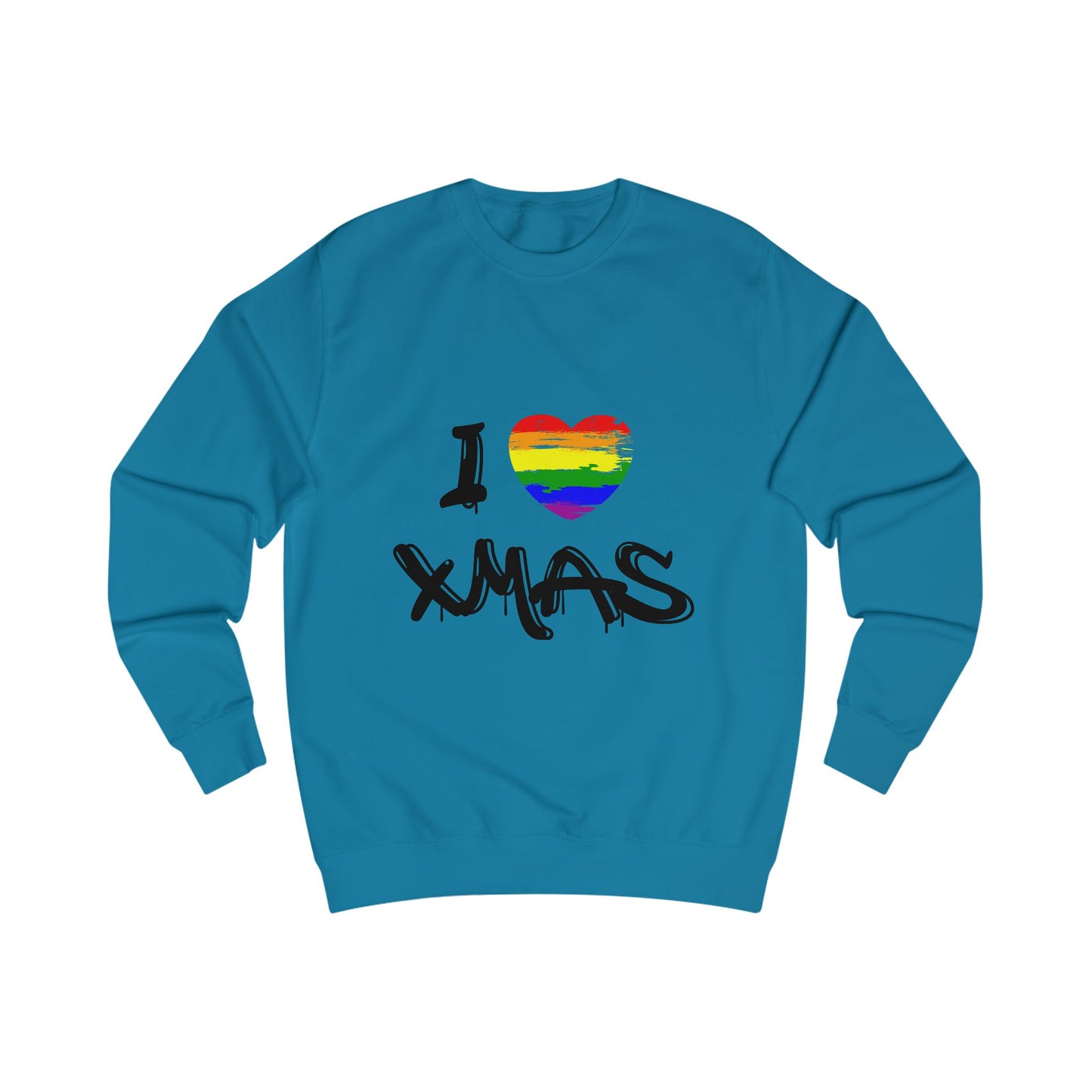 Rainbow Heart Grafitti Unisex Sweatshirt - I Heart Xmas