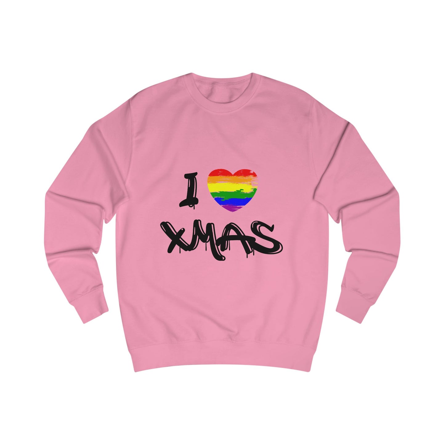 Rainbow Heart Grafitti Unisex Sweatshirt - I Heart Xmas