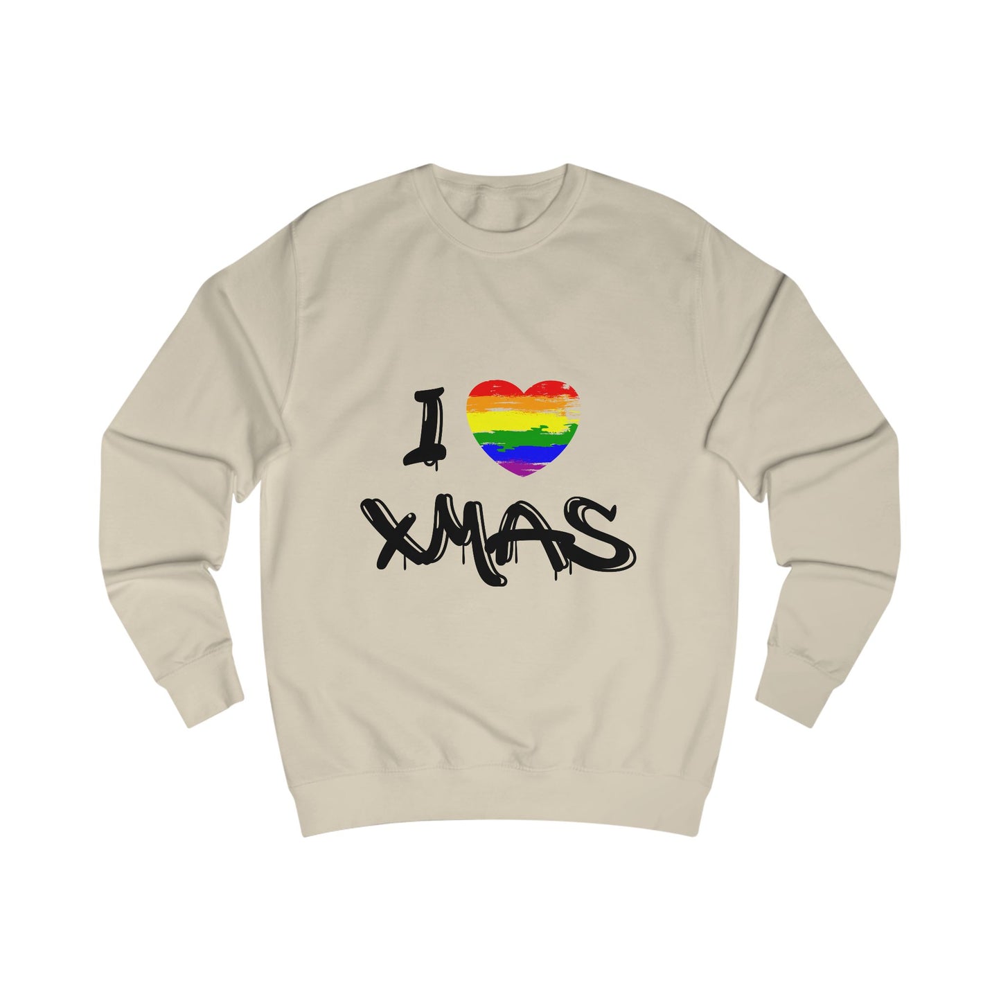 Rainbow Heart Grafitti Unisex Sweatshirt - I Heart Xmas