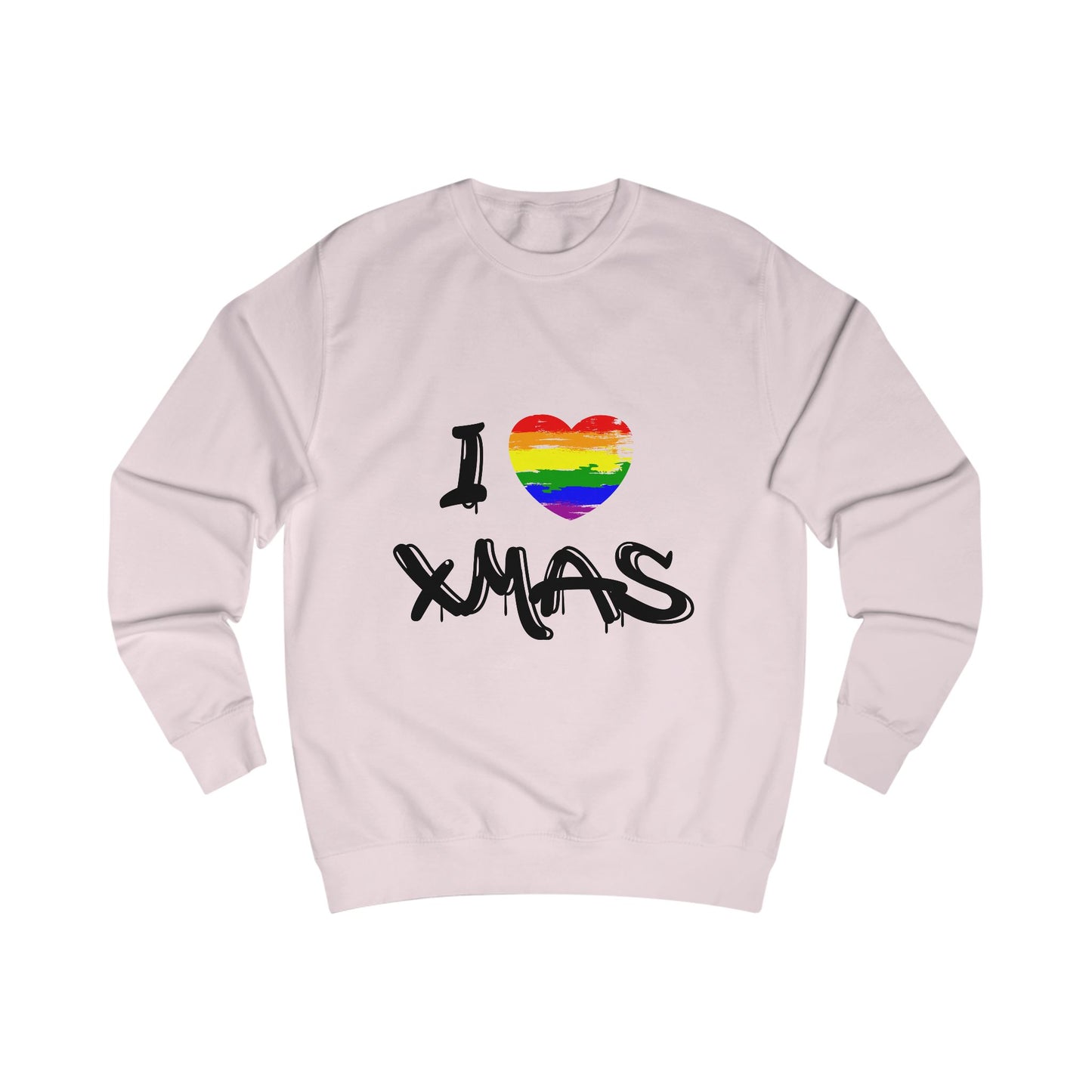 Rainbow Heart Grafitti Unisex Sweatshirt - I Heart Xmas