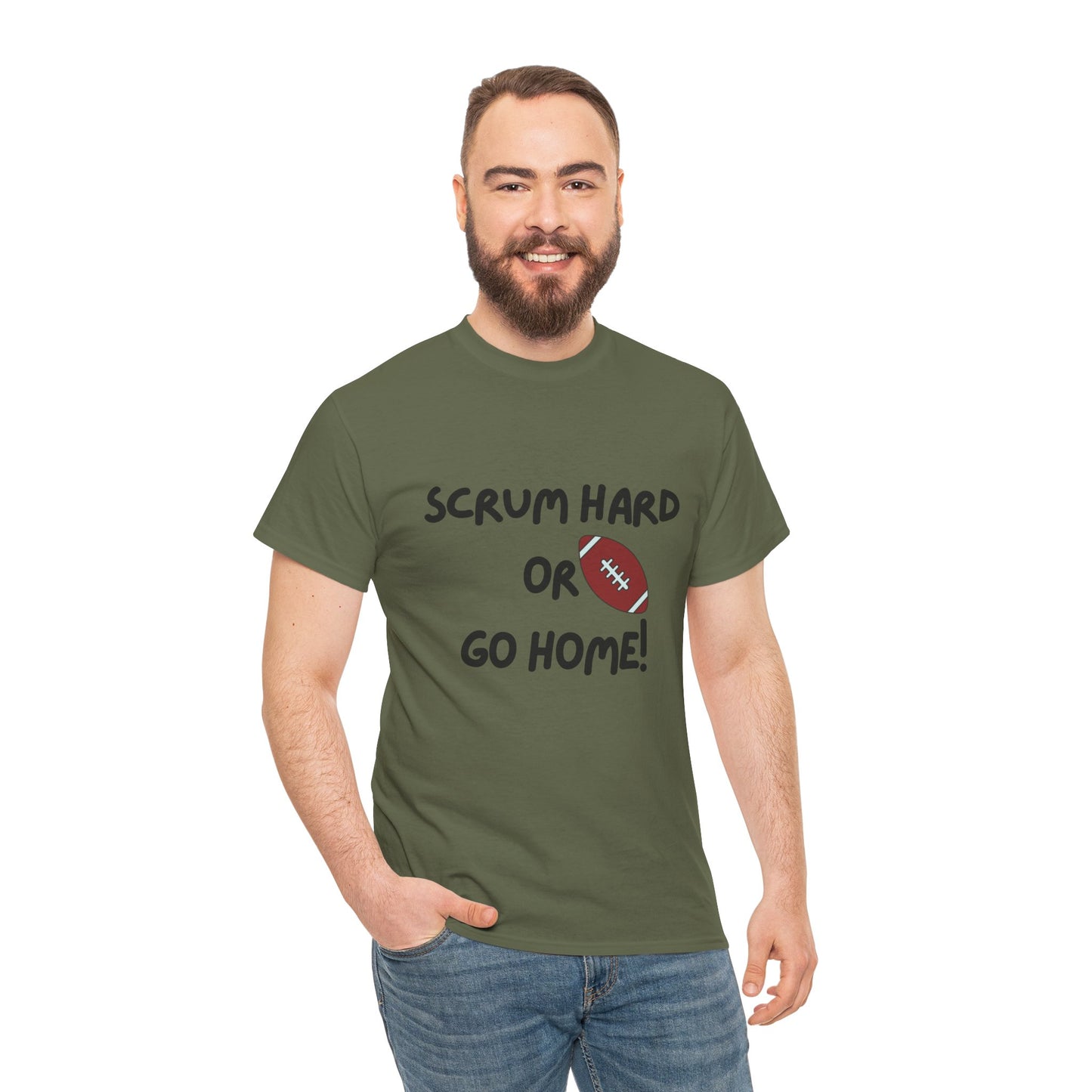 Unisex Heavy Cotton Tee - Scrum Hard Or Go Home