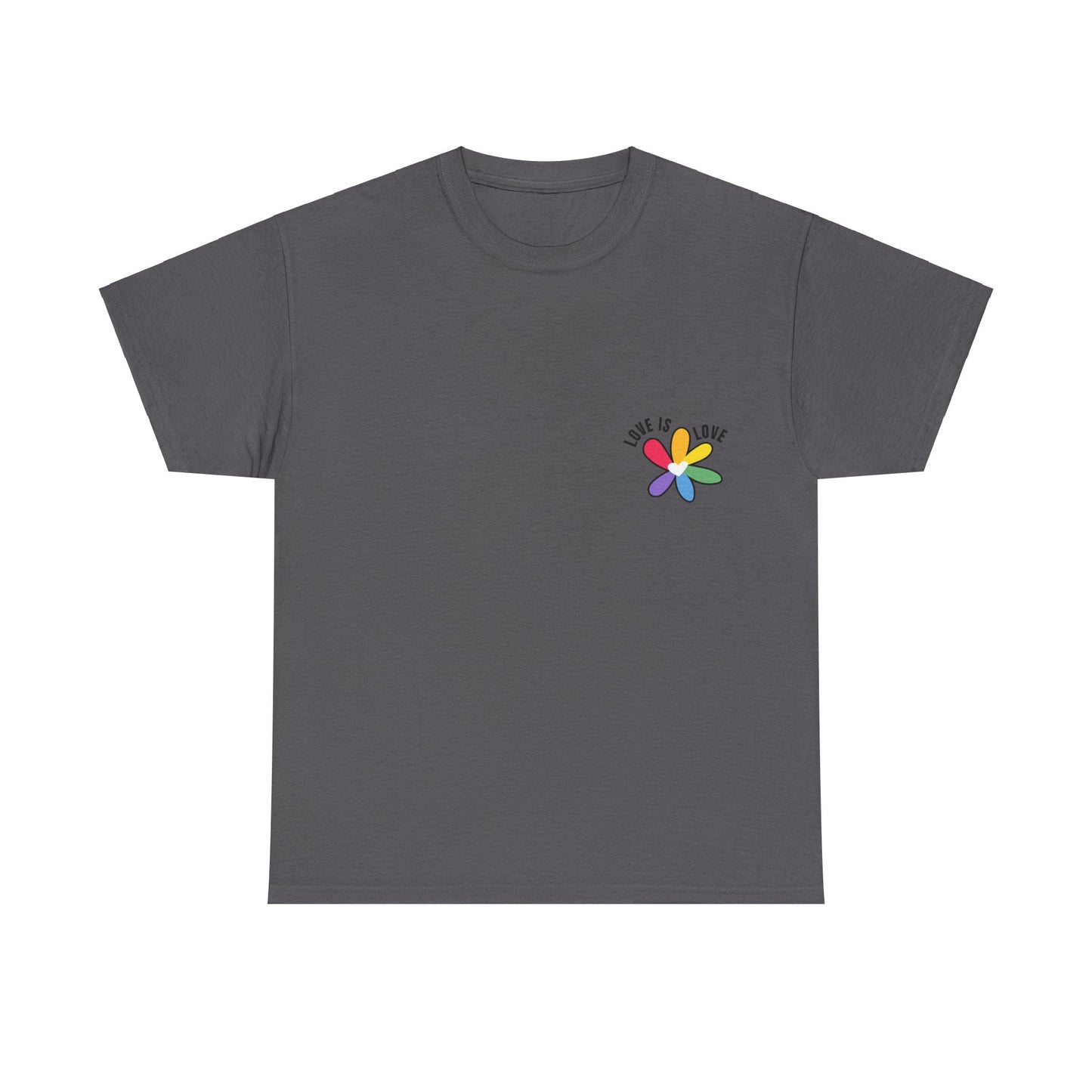 Unisex Heavy Cotton Tee - Rainbow Flower Mini