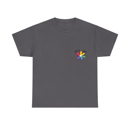 Unisex Heavy Cotton Tee - Rainbow Flower Mini