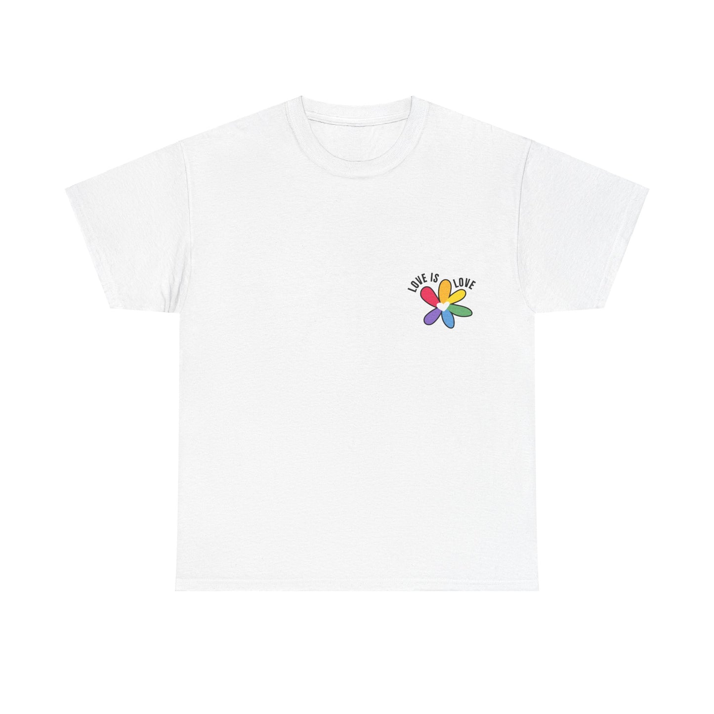 Unisex Heavy Cotton Tee - Rainbow Flower Mini