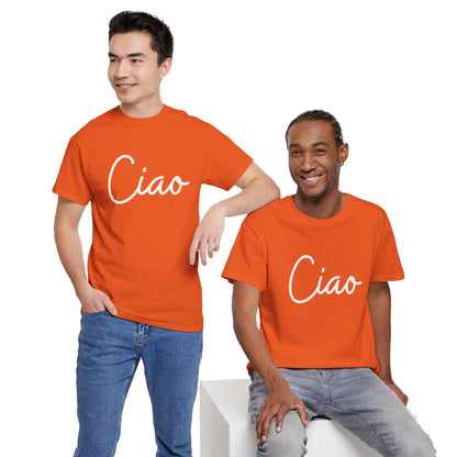 "Ciao" & "Arrivederci" (Italian Greetings) Unisex Heavy Cotton Tee