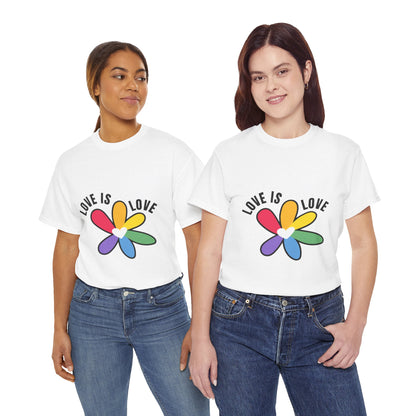 Unisex Heavy Cotton Tee - Rainbow Flower