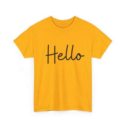 "Hello" (English Greeting) Unisex Heavy Cotton Tee