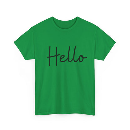 "Hello" (English Greeting) Unisex Heavy Cotton Tee