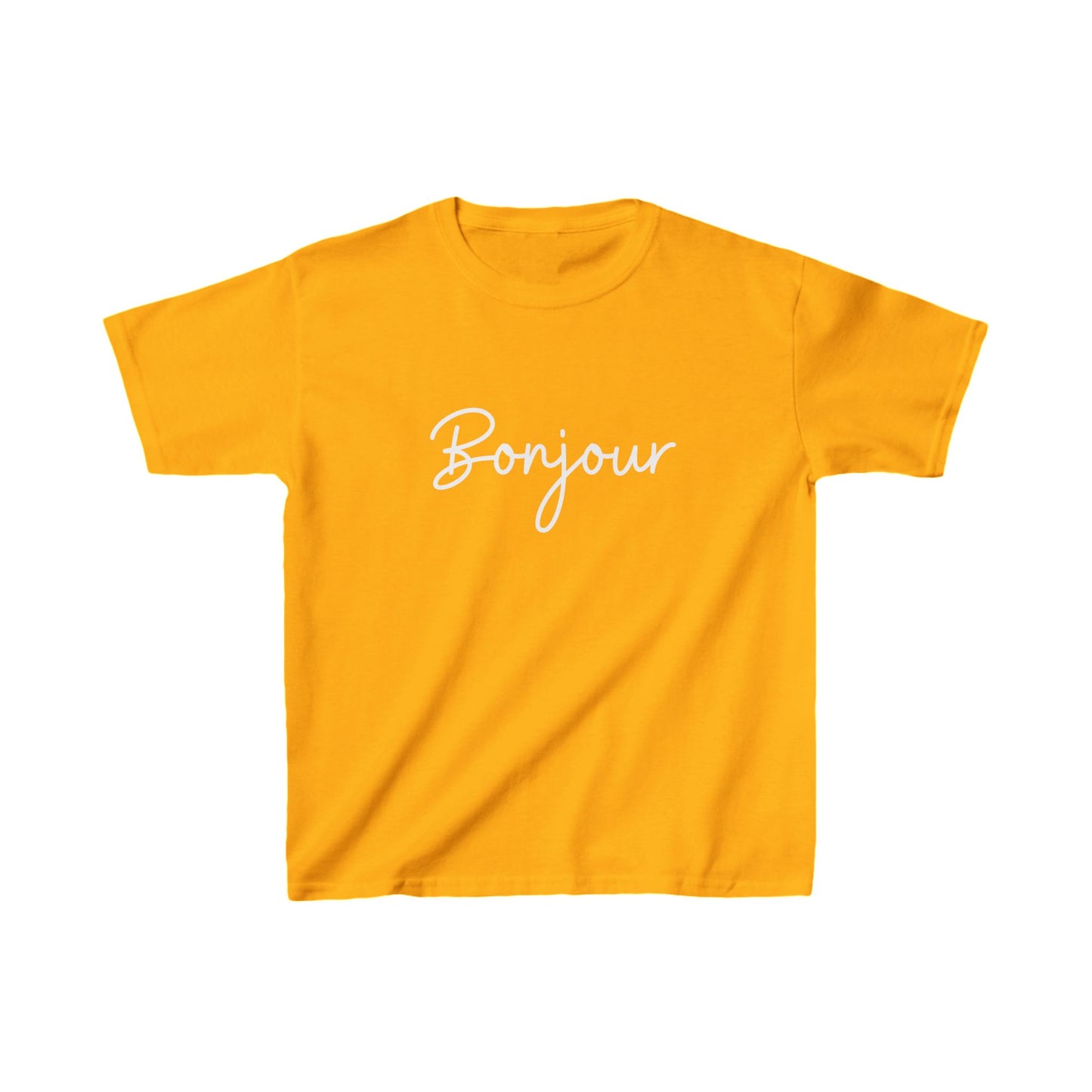 "Bonjour" & "Au Revoir" (French Greetings) Kids Heavy Cotton™ Tee