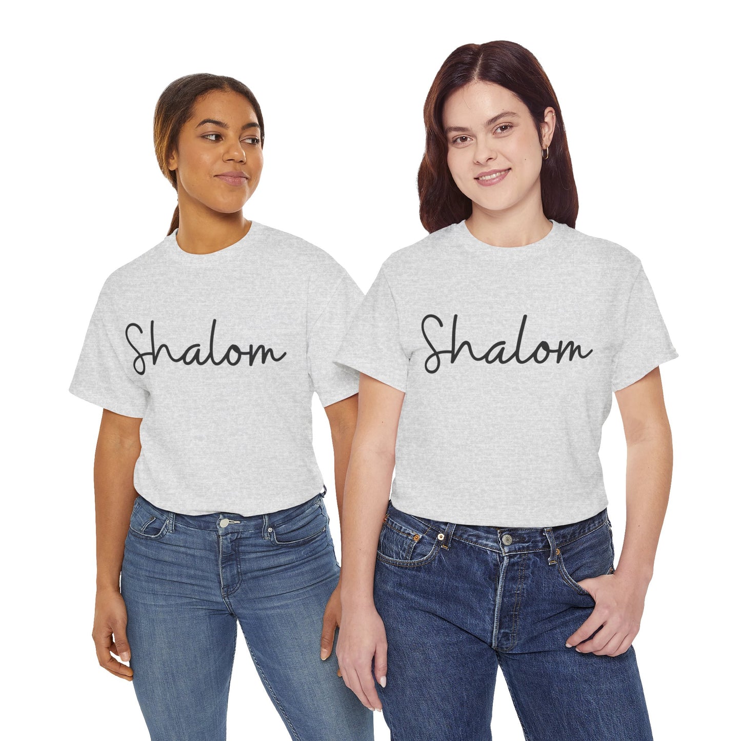 "Shalom" (Hebrew Greeting) Unisex Heavy Cotton Tee